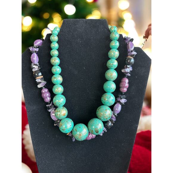 Shades of Green and Purple Jewelry Lots. Pre-Owned and Vintage. - Picture 4 of 16